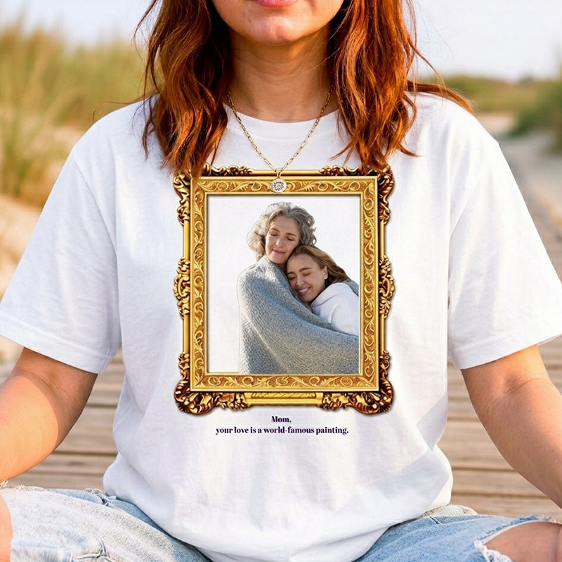 Custom DIY Photo Print T-Shirt - Personalized Name & Message Tee, Memorable Gift for Classmates