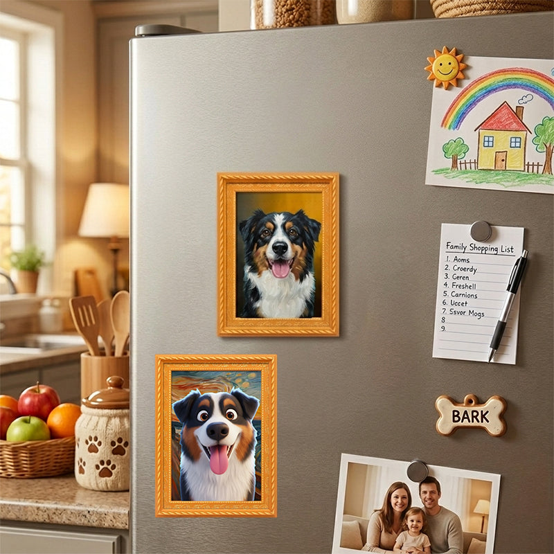 Custom Family Memory Photo Frame - Heartfelt Gift for Parents and Grandparents - Magnetic refrigerator magnets