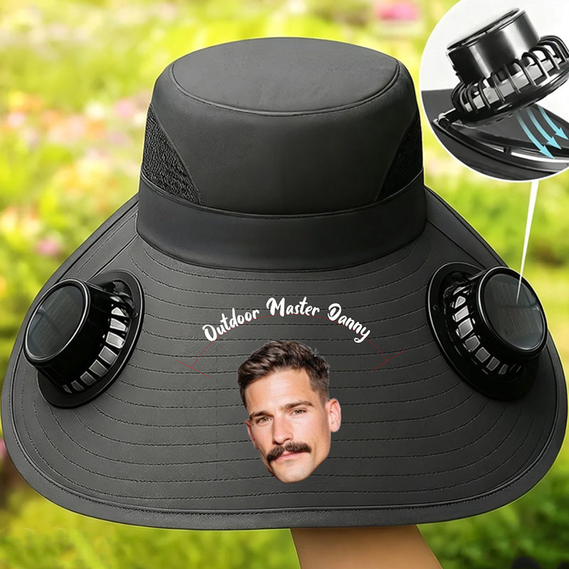 Men/Women Wide Brim Sun Hat with Solar Cooling Fans, UPF50+ UV Protection for Fishing, Hiking, Gardening