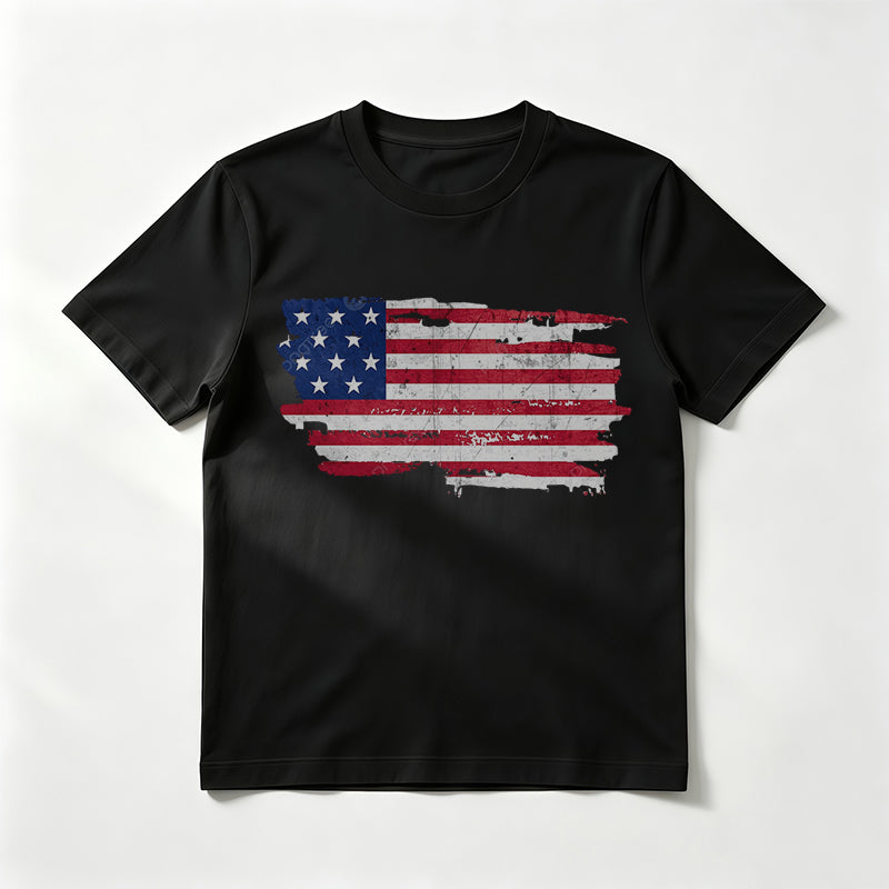 Personalized Multi-Dog American Flag Shirt – Custom Pet Name Cartoon T-Shirt