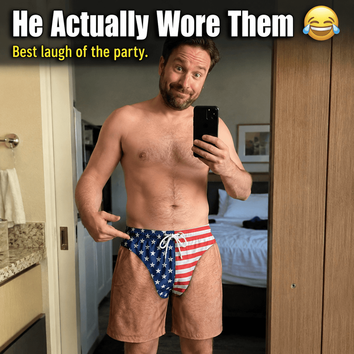 Men’s Patriotic American Flag Swim Briefs – Stars & Stripes Beachwear