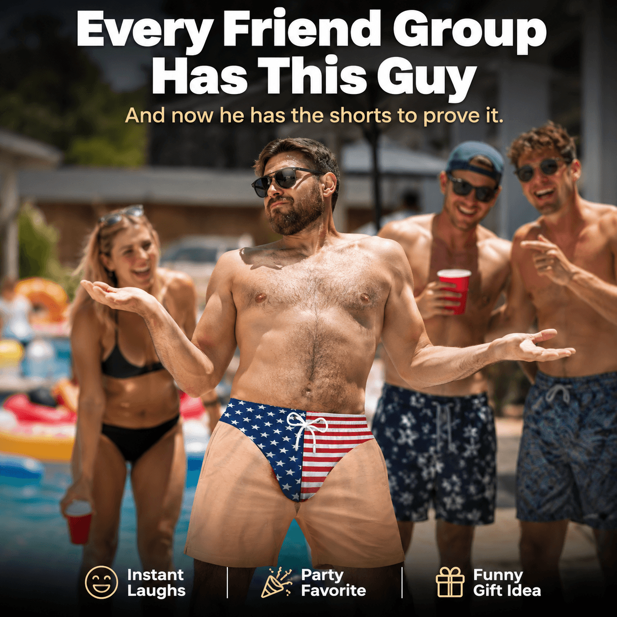 Men’s Patriotic American Flag Swim Briefs – Stars & Stripes Beachwear
