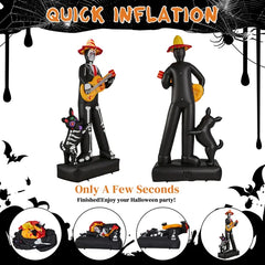 7.3 ft inflatable ghost musician with dog - product photo 5 of 6