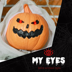 47 inch hanging pumpkin ghost, sound activated with glowing red eyes - product photo 6 of 7