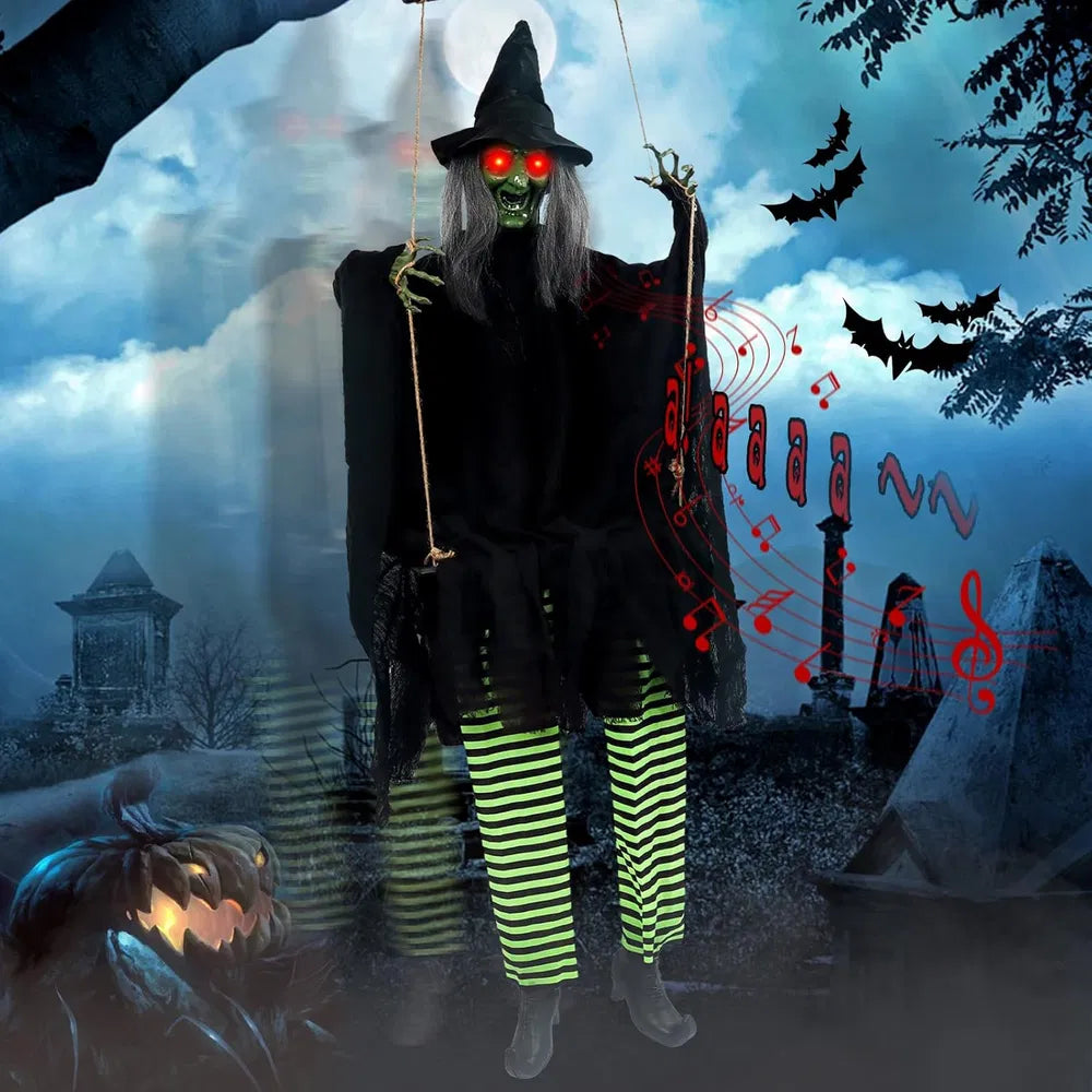 45 inch hanging doll that swings, moans and glows red eyes on sound or a slap - product photo 10 of 10
