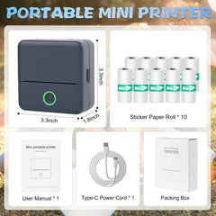 Mini Portable Bluetooth Thermal Printer | Inkless Pocket Sticker & Photo Printer for Notes, Lists & DIY Art