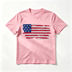 Personalized Multi-Dog American Flag Shirt – Custom Pet Name Cartoon T-Shirt