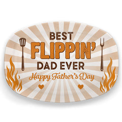 Custom Platter - Personalized Father's Day Birthday Gifts For Dad, Grandpa - Best Flippin' Dad Ever