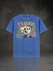 Y2K Hip-Hop Streetwear Oversized Washed Blue Cotton Tee