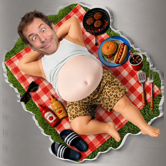 Living the Grill Life– Personalized Father's Day Funny Gifts For Dad, Grandpa