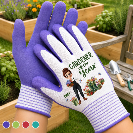 Custom Coated Grip Gardening Gloves - Personalized Birthday Garden Gifts For Gardeners - My Happy Garden Corner