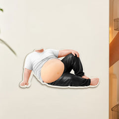 Funny Beer Belly Man Lying Pose Refrigerator Magnet
