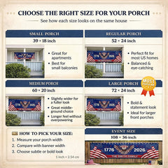 Custom Horizontal Banner - Personalized America 250th Anniversary Gifts For Mom, Dad, Brother, Sister, Kids - Family Together Always