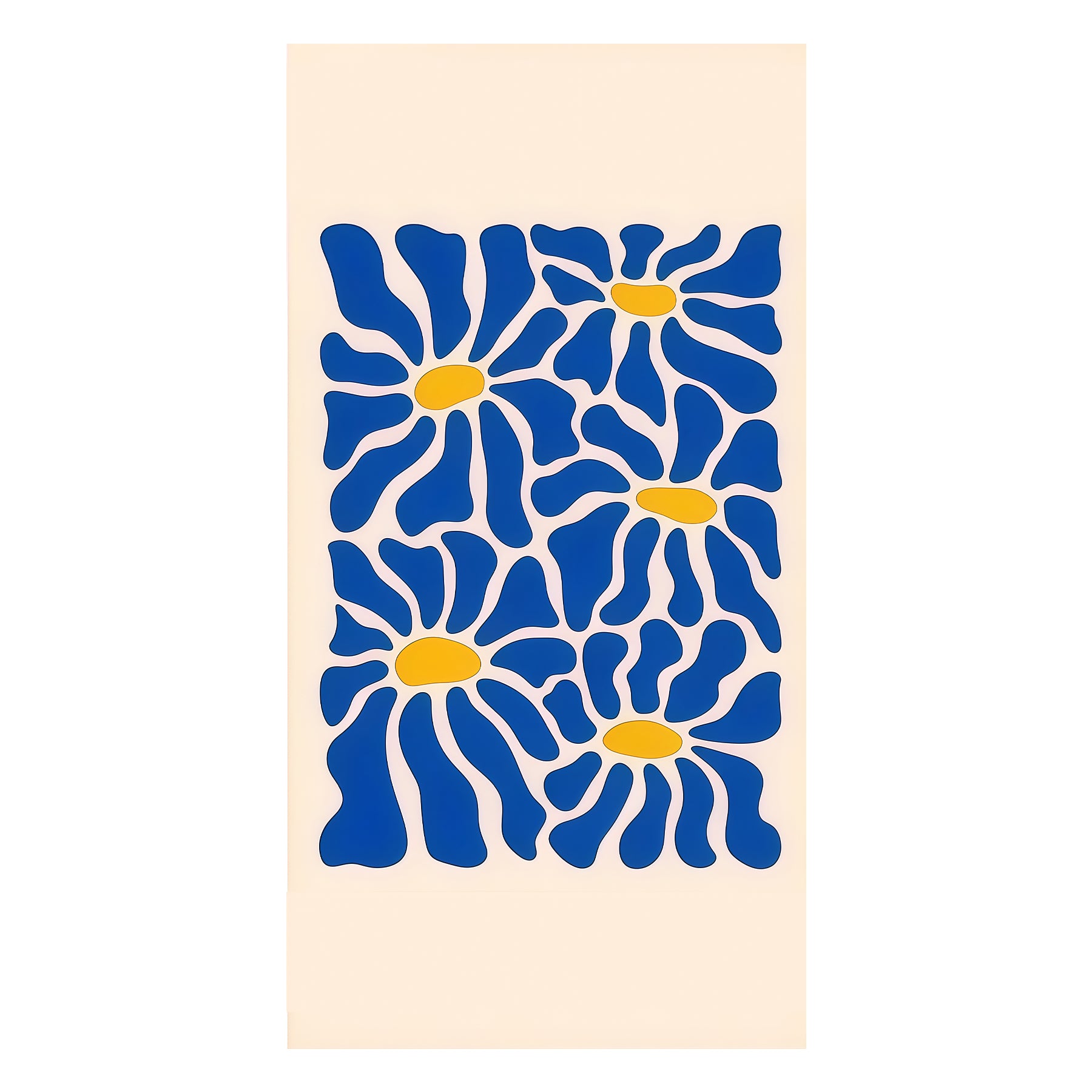 Abstract Boho Floral Matisse-Inspired Beach Towel