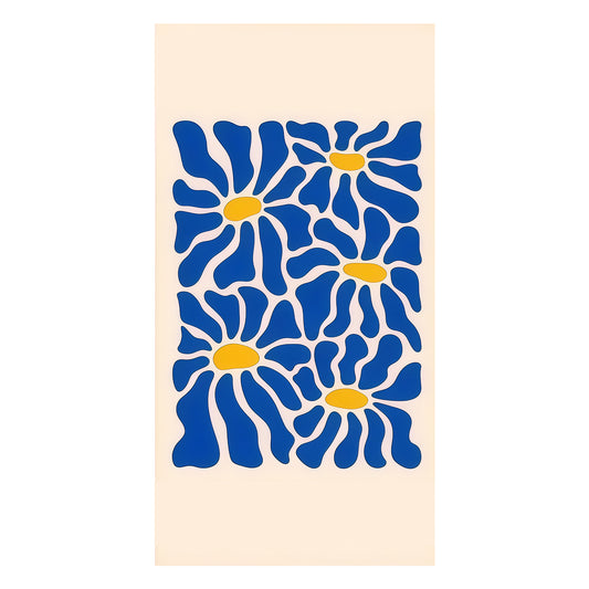 Abstract Boho Floral Matisse-Inspired Beach Towel
