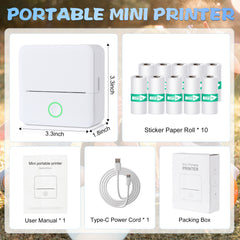 Mini Portable Bluetooth Thermal Printer | Inkless Pocket Sticker & Photo Printer for Notes, Lists & DIY Art