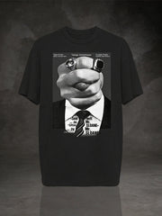 Vintage Mobster Fist & Suit Graphic T-Shirt