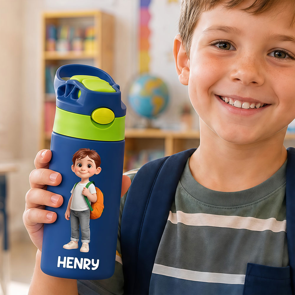 Customized Children's Warm Water Bottle 20oz - An Individualized Back-to-School Gift for Kids - Suitable for Learning Use