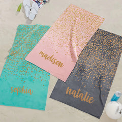Sparkling Name Personalized 30x60 Beach Towel