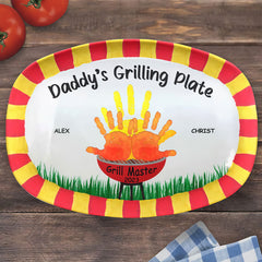 Daddy Grill Master - Family Personalized Custom Platter - Father's Day, Birthday Gift For Dad