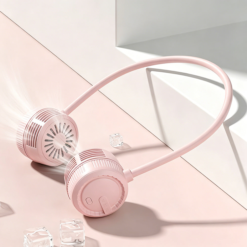 Neck-mounted small fan - Portable and foldable