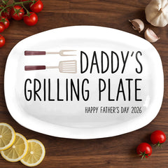 Custom Platter - Personalized Father's Day Birthday Gifts For Dad, Grandpa - Dad Serves Love Daily