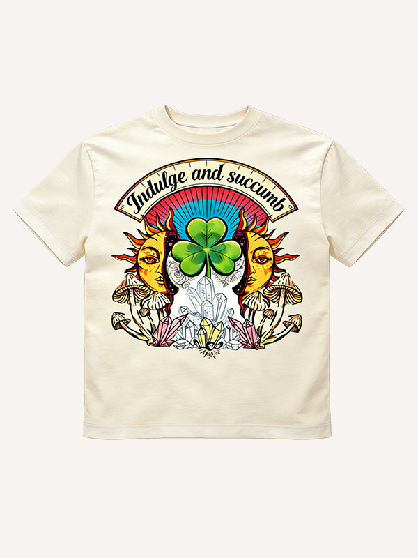 Turns out every day the sun hides luck inside. Printed Short Sleeve