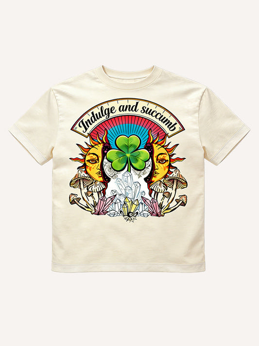 Turns out every day the sun hides luck inside. Printed Short Sleeve