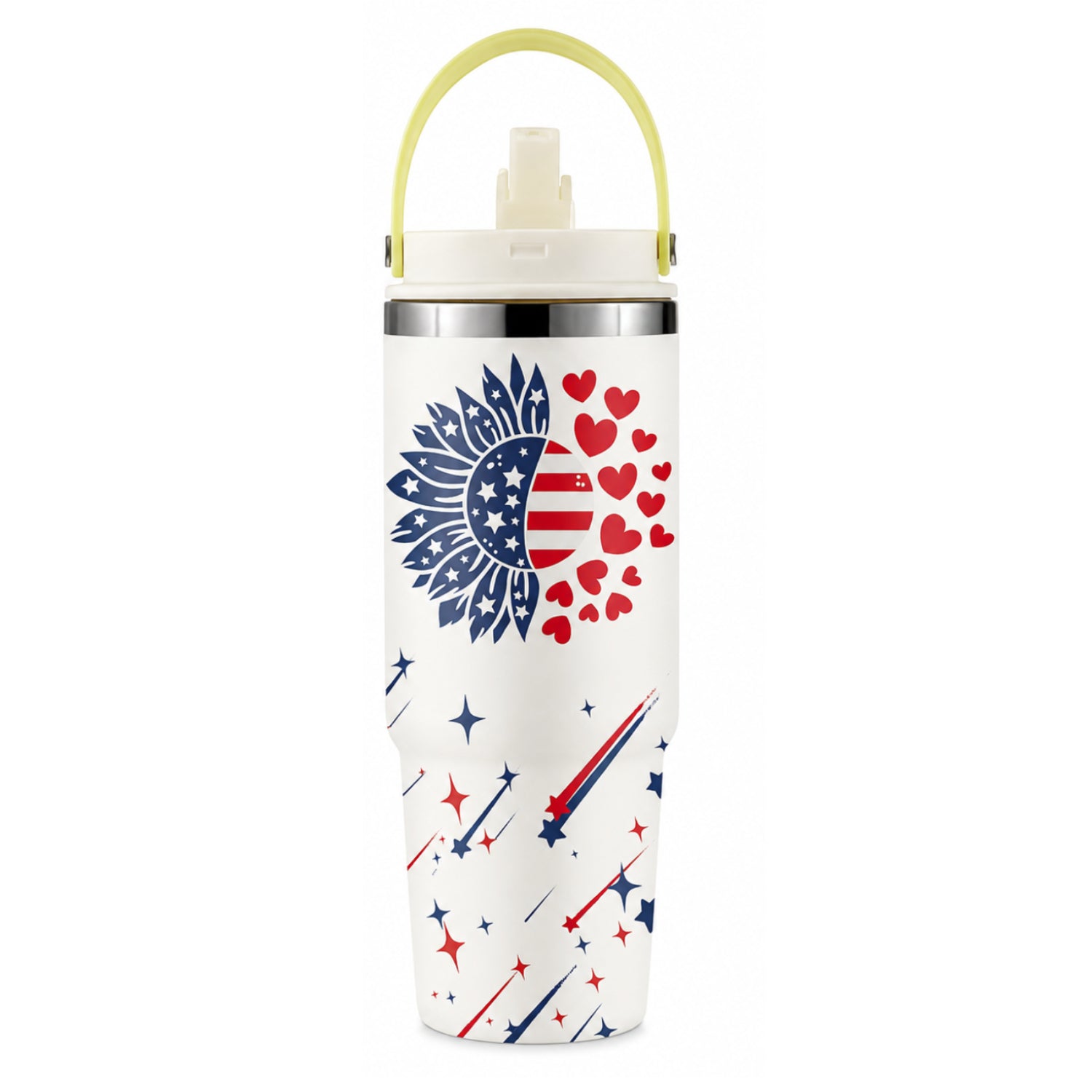 30 Oz Insulated Tumbler with Flip Straw & Carry Handle – Cute Highland Cow Stainless Steel Travel Cup, Leak-Proof Hot & Cold Tumbler
