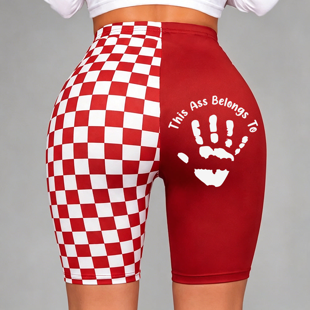 Customized handprint personalized text split-style five-part yoga shorts