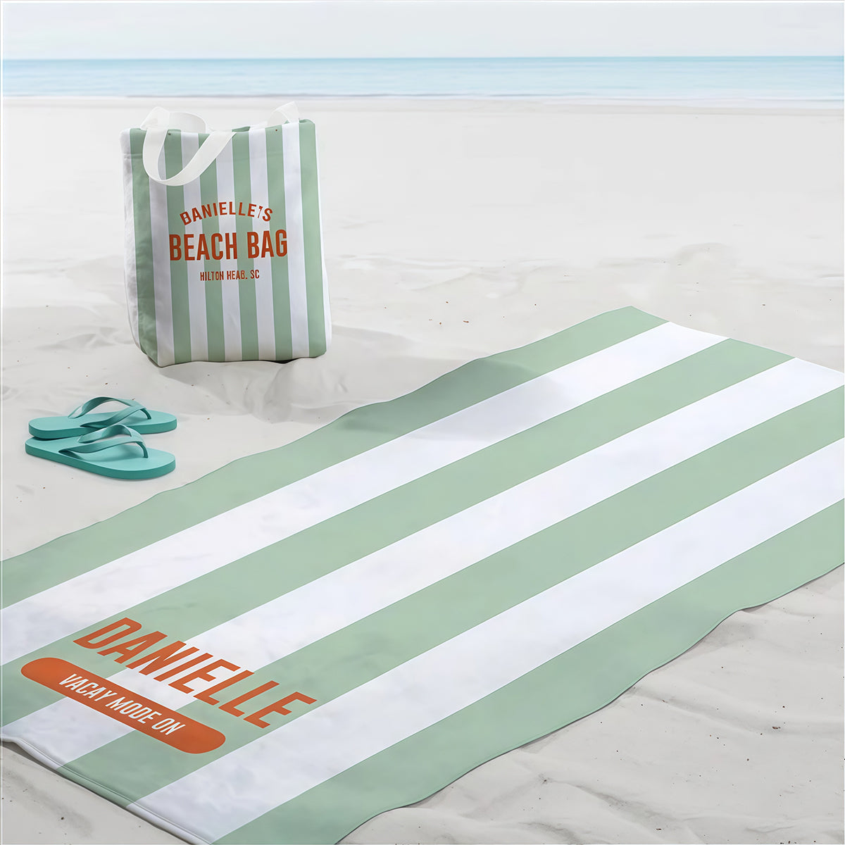 Sunkissed Stripes Personalized 30x60 Beach Towel