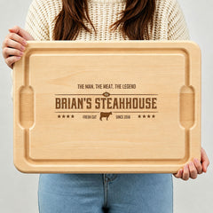The Man,The Meat,The Legend Personalized Hardwood Cutting Boards