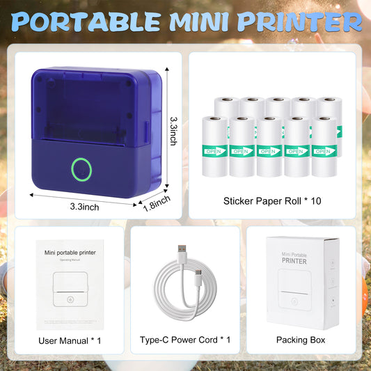 Mini Portable Bluetooth Thermal Printer | Inkless Pocket Sticker & Photo Printer for Notes, Lists & DIY Art