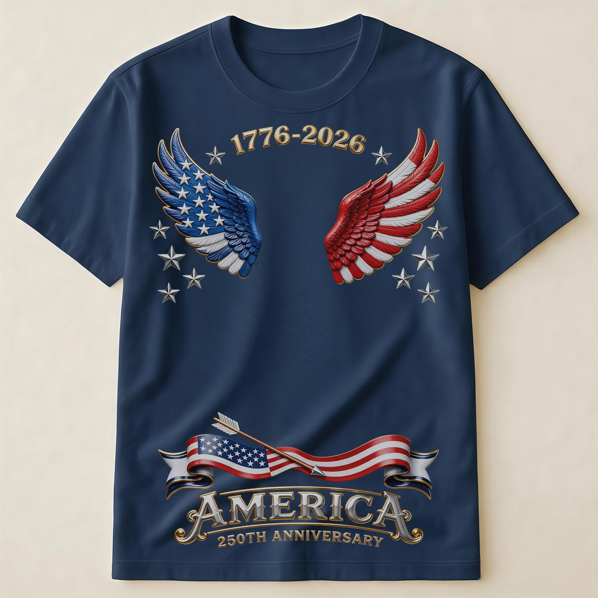 "Wings of Bravery" 250th Anniversary Short-Sleeve Tee (Cats & Dogs)