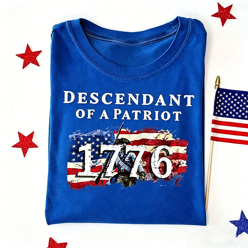 Descendant of a Patriot Shirt, Revolutionary War Heritage Tee, Vintage American Revolution Gift