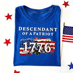 Descendant of a Patriot Shirt, Revolutionary War Heritage Tee, Vintage American Revolution Gift