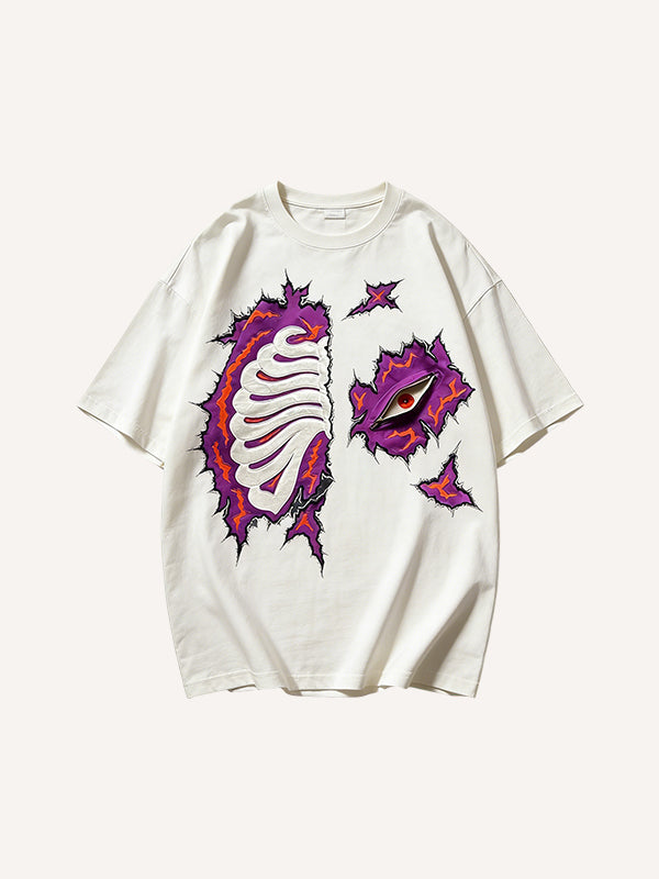 Skull Eye Cotton Washed Printed Short Sleeve