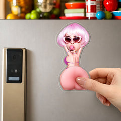 Custom Face Funny Naughty Gift For Husband, Boyfriend, Him - Personalized Fridge Magnet