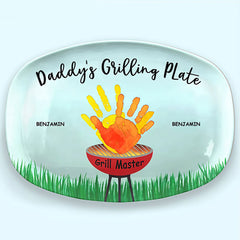 Daddy Grill Master - Family Personalized Custom Platter - Father's Day, Birthday Gift For Dad