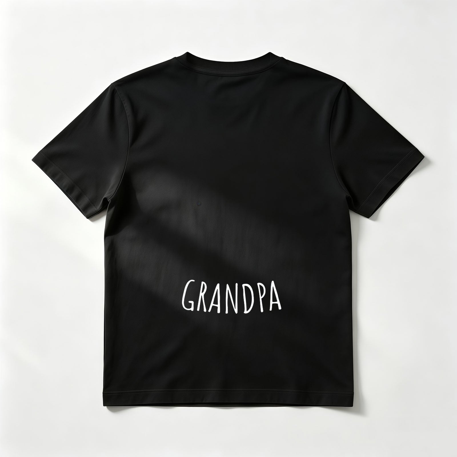 "GRANDPA" Simple Back Print Black T-Shirt for Grandfathers