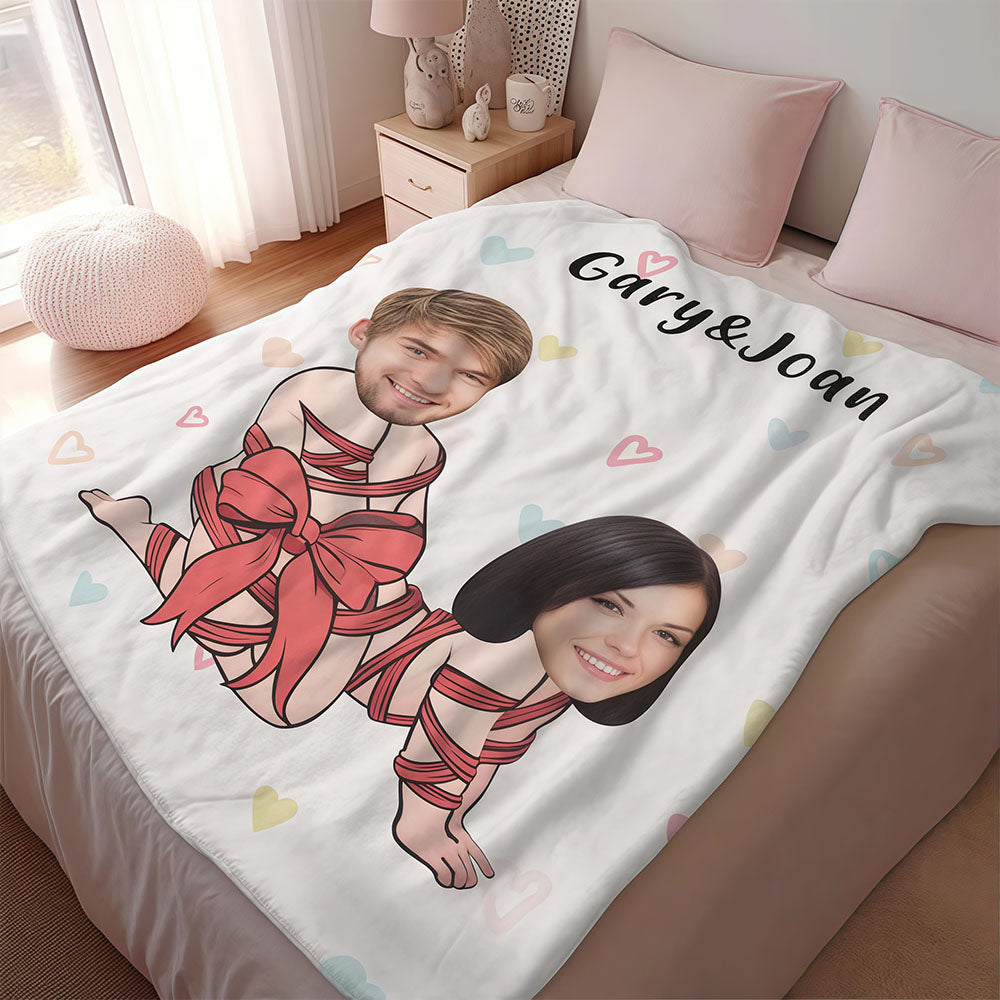Personalized Photo Blanket Custom Faces and Names Gifts for Him
