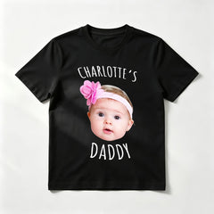 Custom Baby Face "My Daddy" Personalized Father's Day T-Shirt