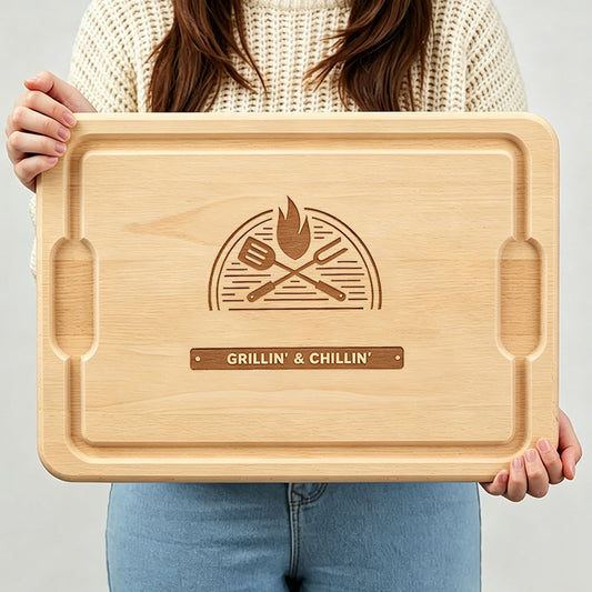 The Grill Personalized Hardwood Cutting Board