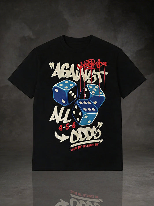 Unisex Vintage Against All Odds Lucky Dice Graphic Tee