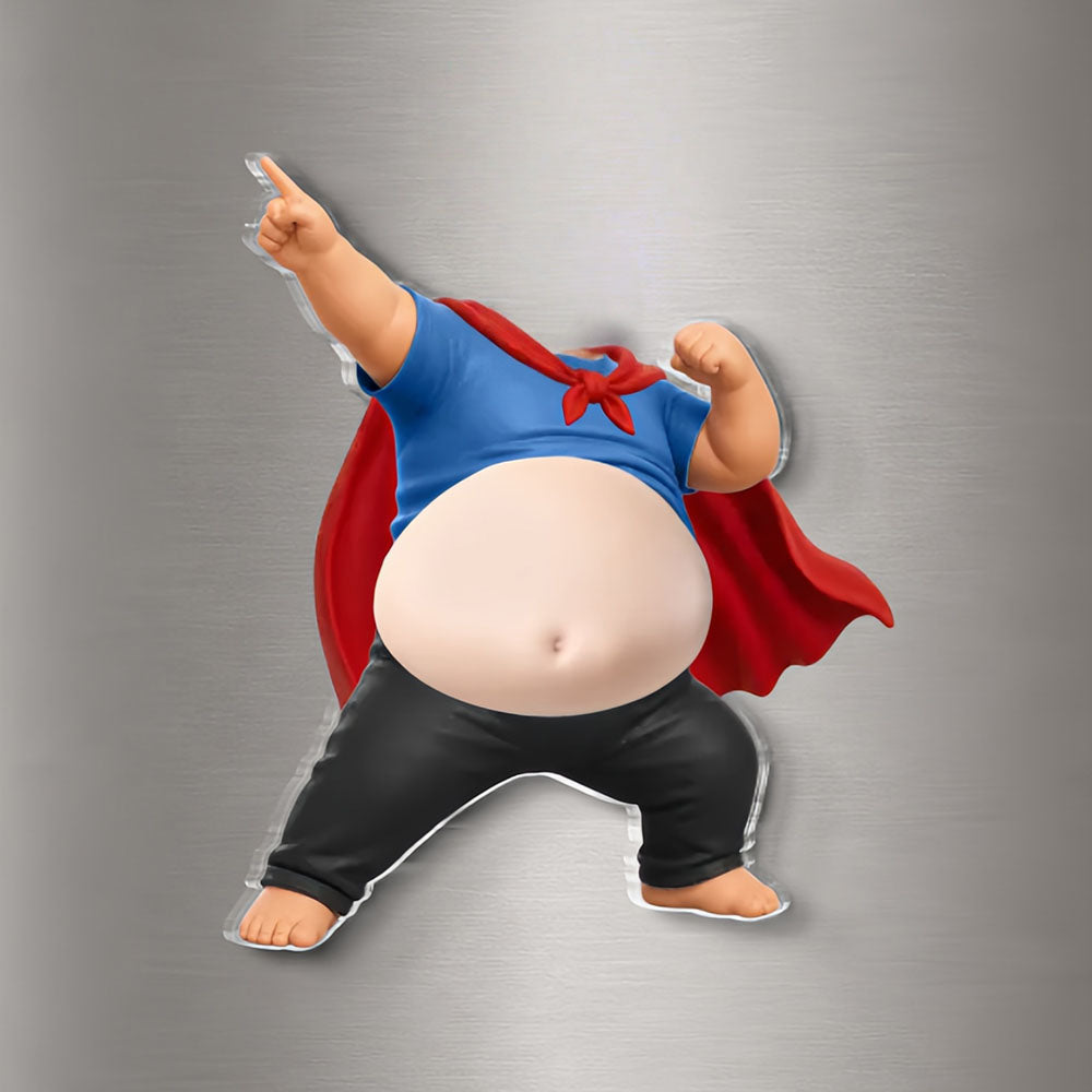 Custom Photo Dad Bod Belly Squishy Acrylic Fridge Magnet – Personalized Father's Day Funny Gifts For Dad, Grandpa – Official Belly Appreciation Club