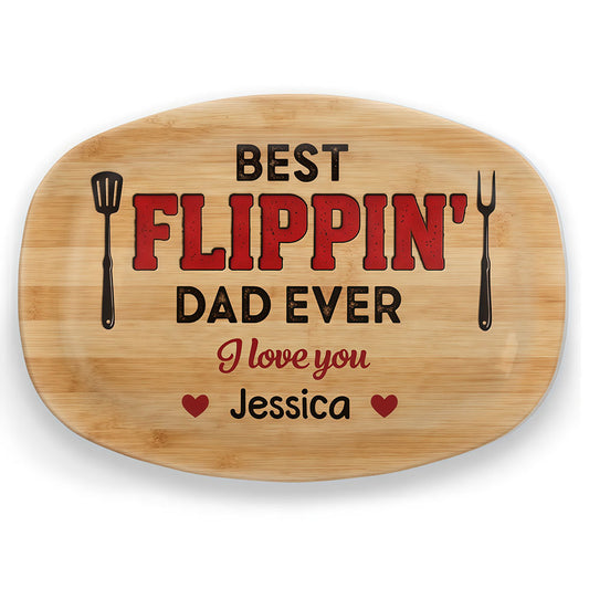 Custom Platter - Personalized Father's Day Birthday Gifts For Dad, Grandpa - Smoke Meat Enjoy Life