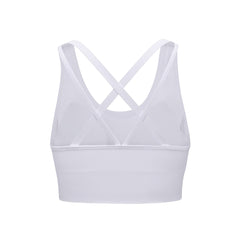 Custom Logo Crisscross Back Sports Bra Women, U Neck Double Strap Scrunch Back Longline Yoga Workout Crop Top, Customizable Private Label Activewear Bra