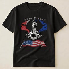 Funny Patriotic Cactus Shirt | USA Flag Military Jet Flyover 4th July Gift T-Shirt