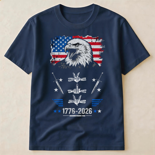 USA Eagle 1776-2026 Patriotic Shirt | American 250 Year Independence Middle Finger Graphic T-Shirt