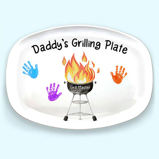 Best Dad's Grilling Plate - Family Personalized Custom Platter - Father's Day, Birthday Gift For Dad